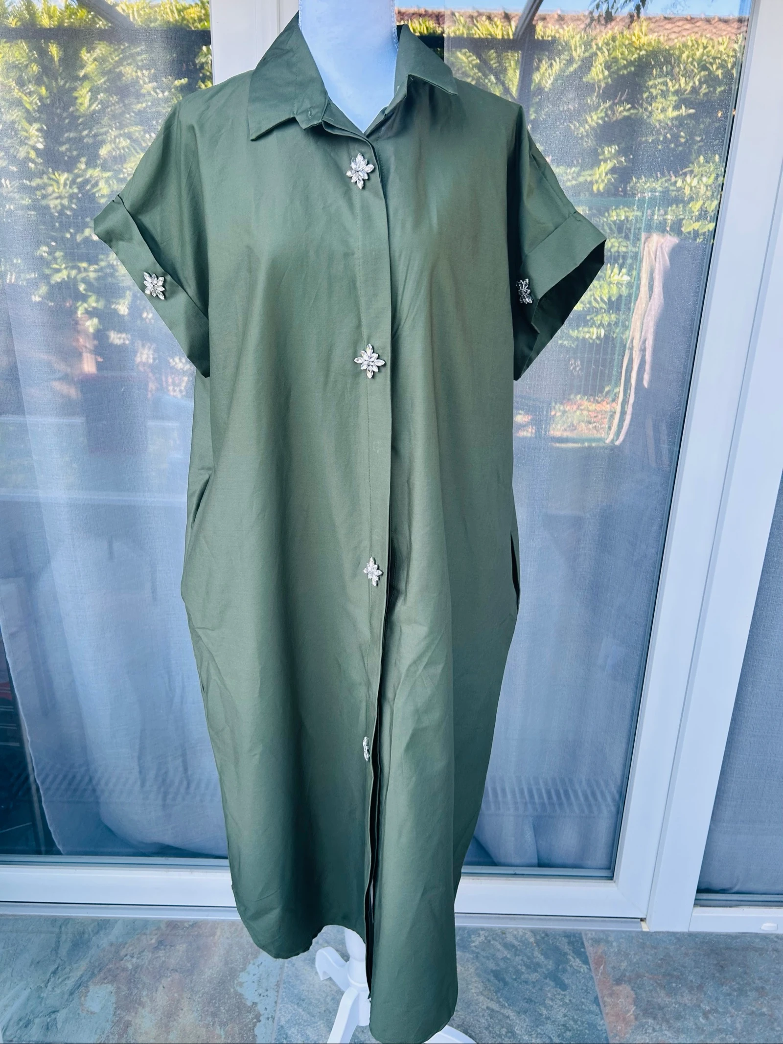 Khaki bohemian diamonds dress – photo 2